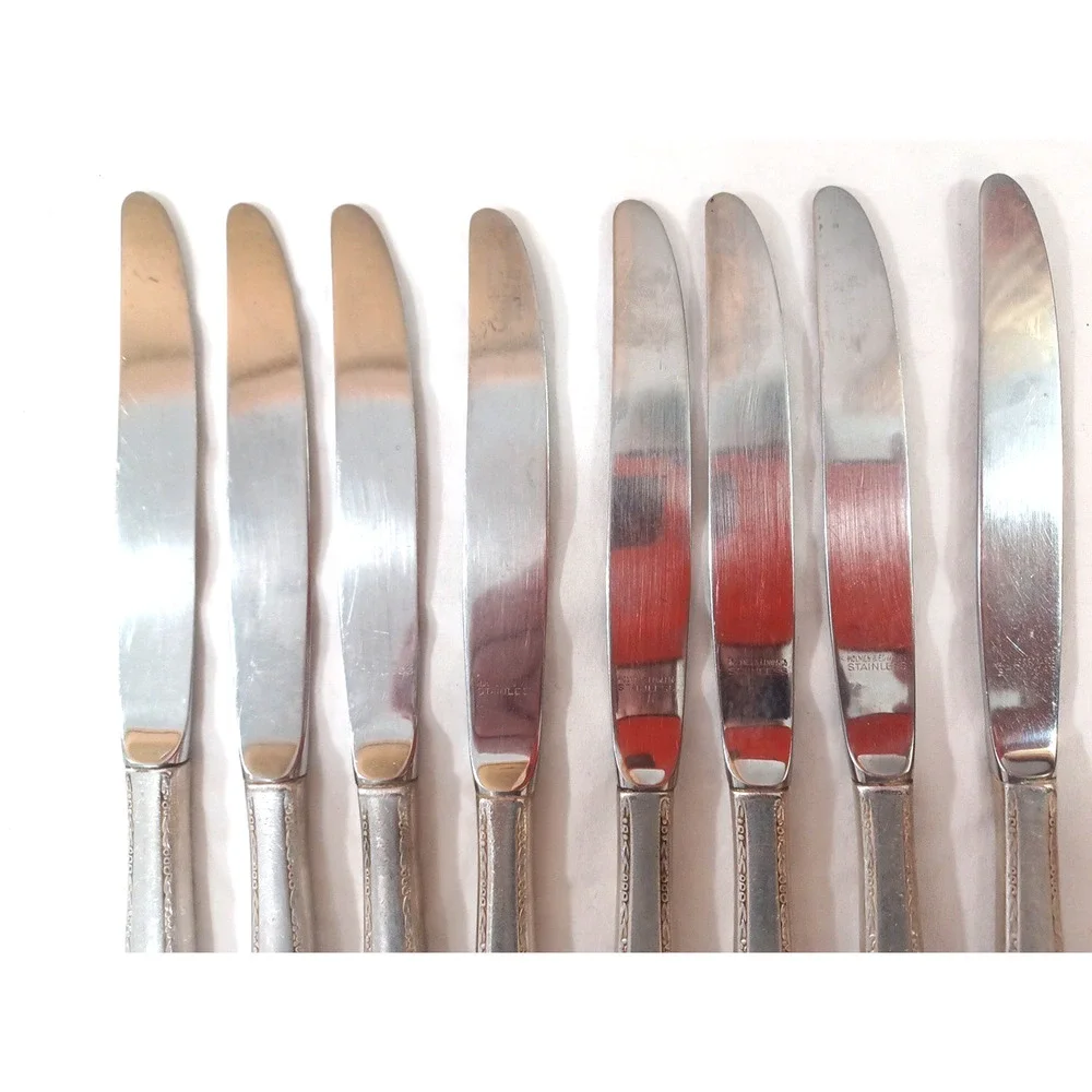 Holmes Edwards 8 VTG Lovely Lady Butter Knives Stainless Flatware 1937